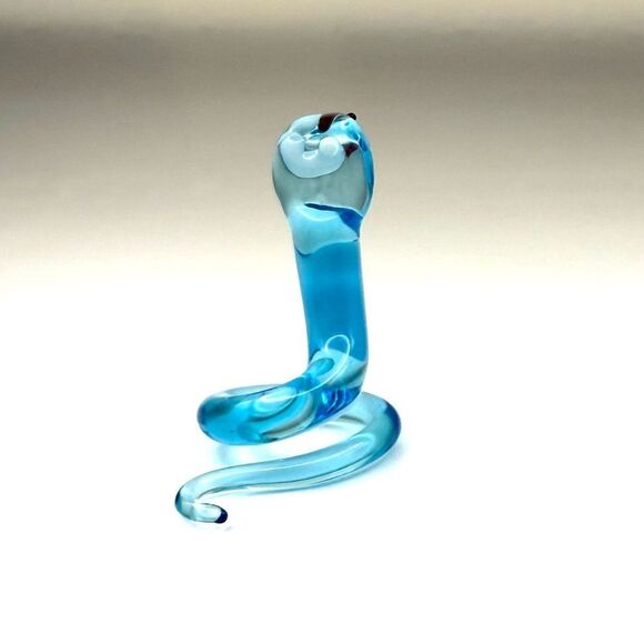 Hand Blown Glass Art HANDMADE Figurine Cobra SNAKE Mini Figure - Picture 3 of 5
